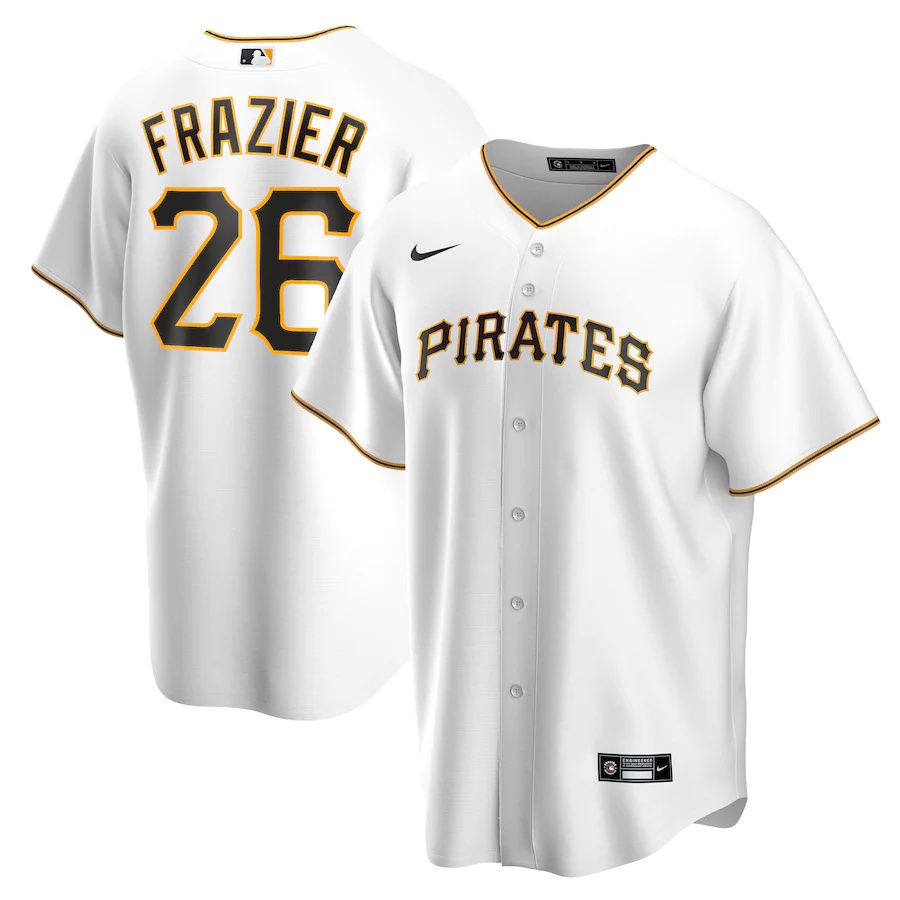 Mens Pittsburgh Pirates #26 Adam Frazier Nike White Home Replica Player Name MLB Jerseys->pittsburgh pirates->MLB Jersey
